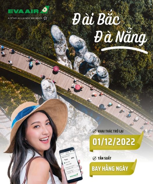 KHAI THÁC LẠI ĐƯỜNG BAY ĐÀ NẴNG ĐI ĐÀI BẮC TỪ THÁNG 12